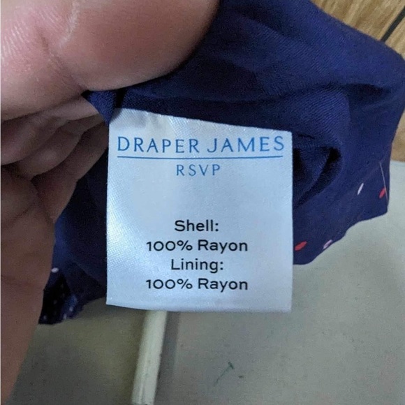 Draper James RSVP Navy Polka Dot Sleeveless Blouson Maxi Dress- Size Medium - Picture 5 of 5